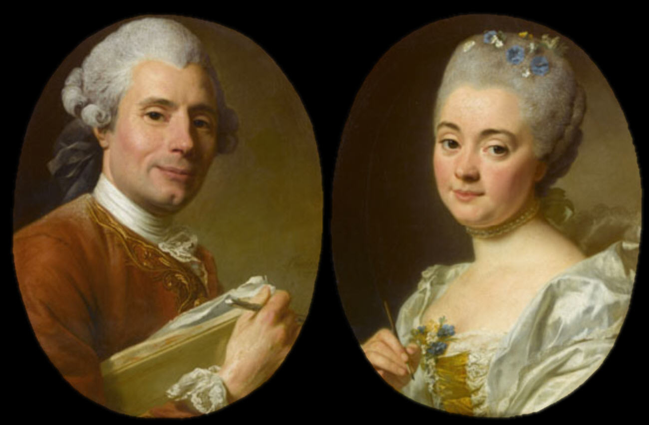 The Artists Joseph Marie Vien And Marie Therese Reboul (Husband And Wife) by Alexander Roslin